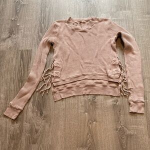 FP ONE waffle knit side tie top